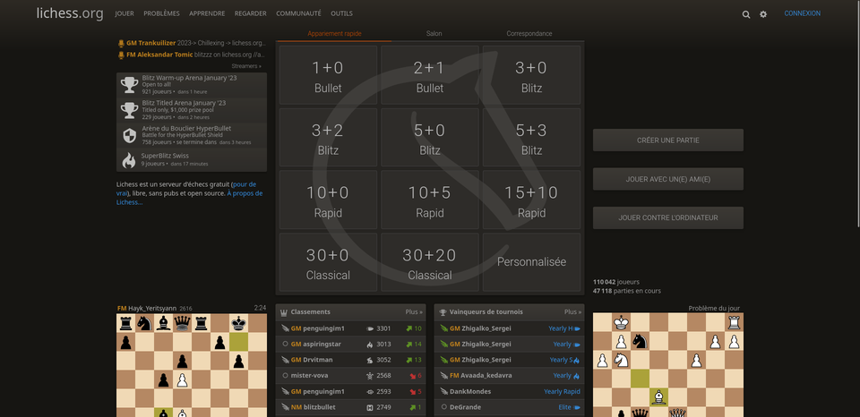 Lichess : jouer aux échecs en ligne, librement